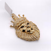 2.02CT Diamond 14K Yellow Gold Lion Pendant - White Carat - USA & Canada